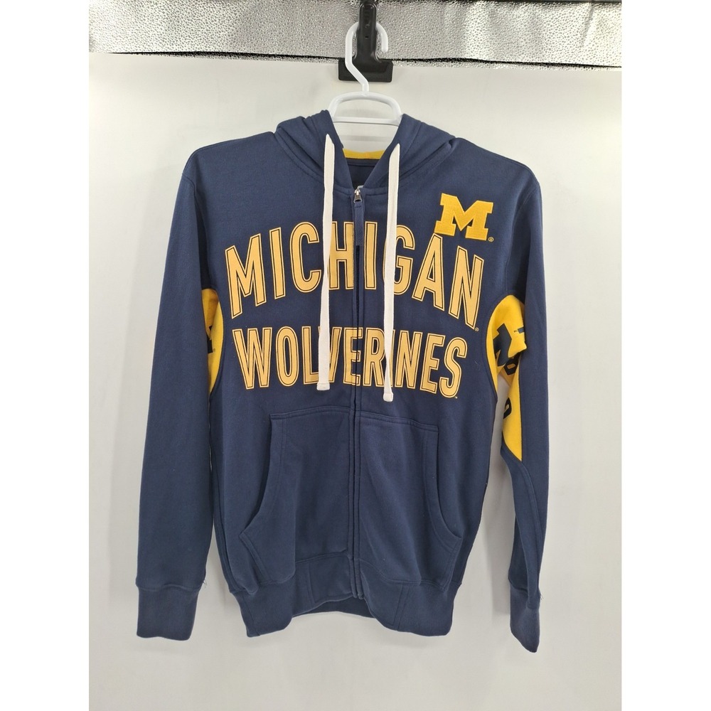 Michigan Wolverines Small Hands High Full Zip Hoodie Sweatshirt